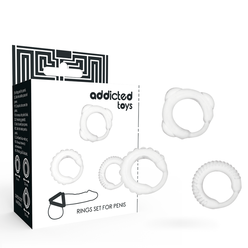 ADDICTED TOYS C Ring Set, przezroczysty, 3 sztuki