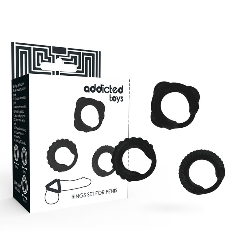 Zestaw pierścieni na penisa ADDICTED TOYS bez wibracji, 3 rozmiary