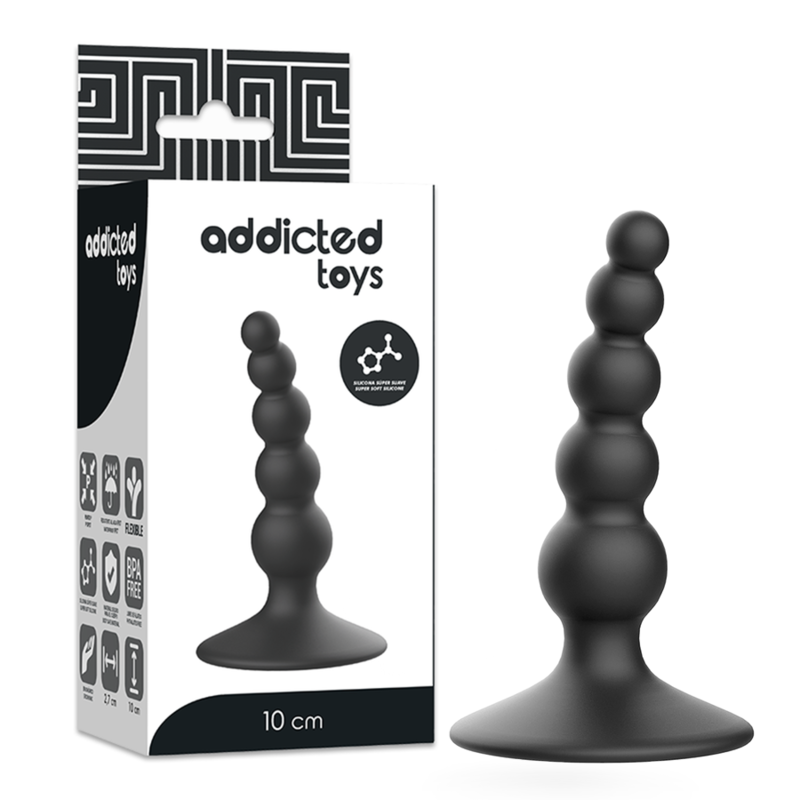 ADDICTED TOYS silikonowy korek analny, 10 cm, czarny