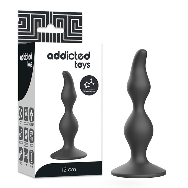ADDICTED TOYS silikonowy korek analny, 12 cm, czarny