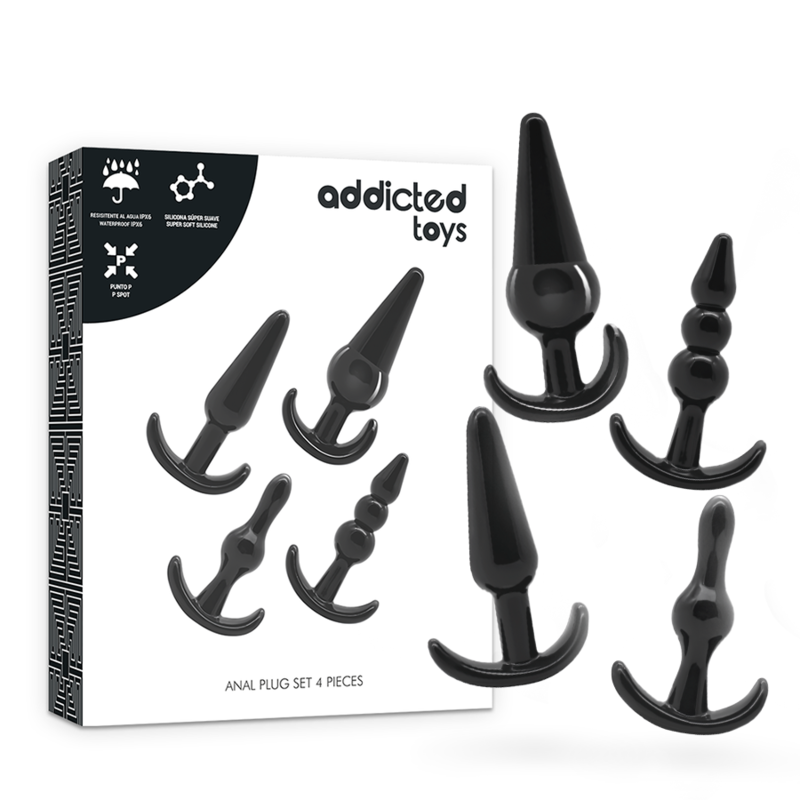 ADDICTED TOYS zestaw 4 elastycznych korków analnych