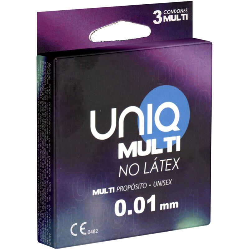 Prezerwatywy UNIQ MULTI bez lateksu, 3 sztuki