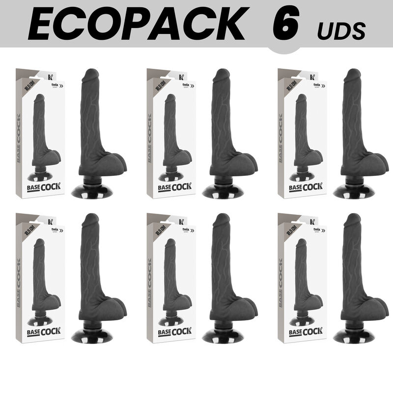 Realistyczny wibrator z przyssawką i elastyczną nakładką 18 cm BASECOCK