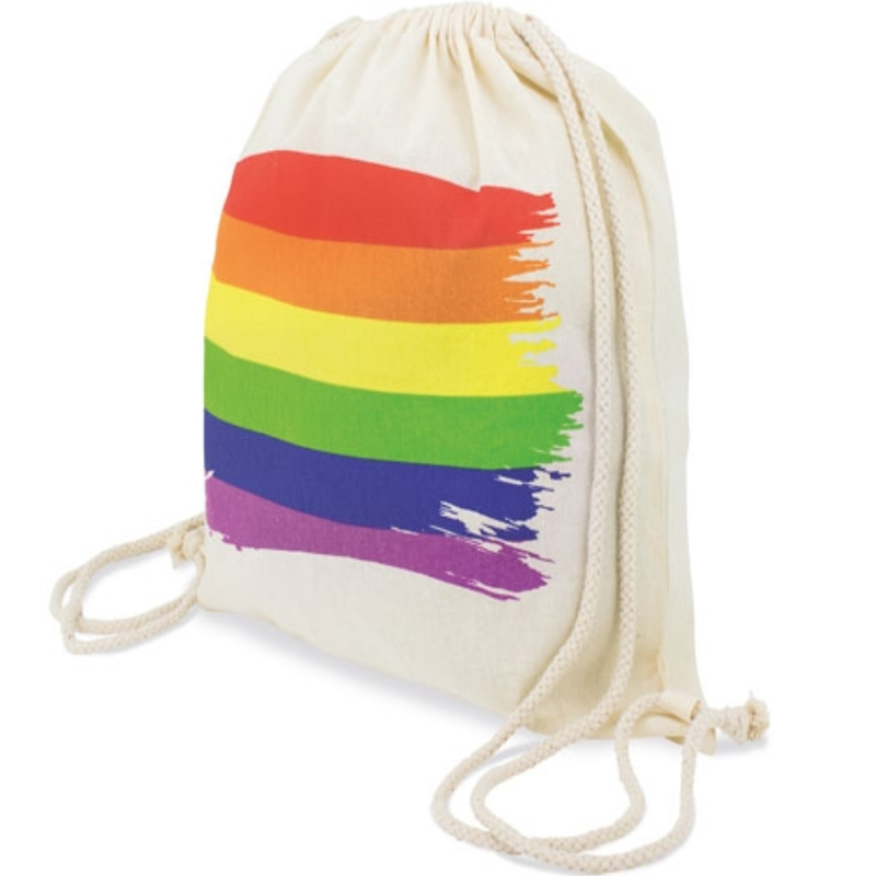 Bawełniany worek ze sznurkiem z tęczową flagą na wydarzenia Pride PRIDE