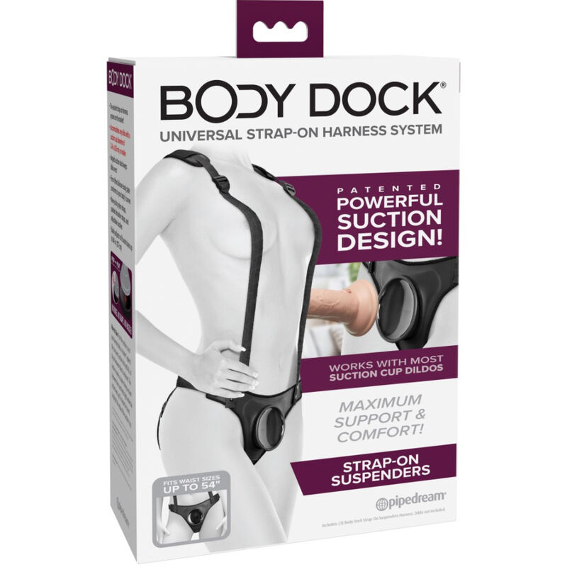 Harness strap-on Pipedreams Body Dock z paskami na ramiona