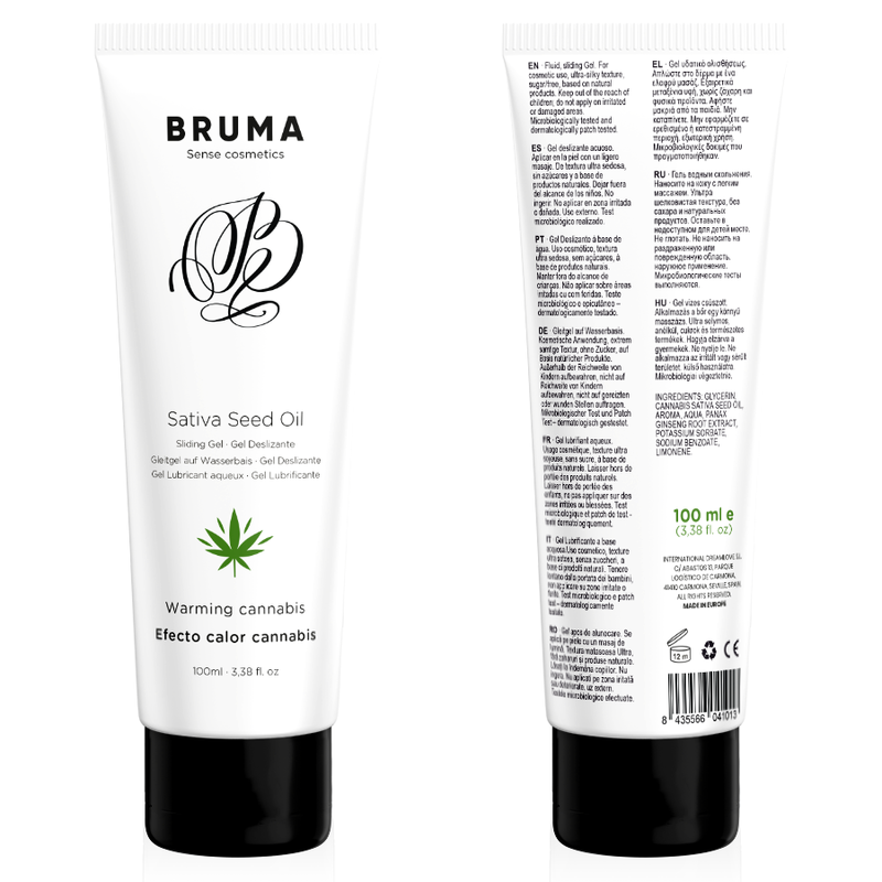 BRUMA rozgrzewający żel intymny o smaku konopi, 100 ml