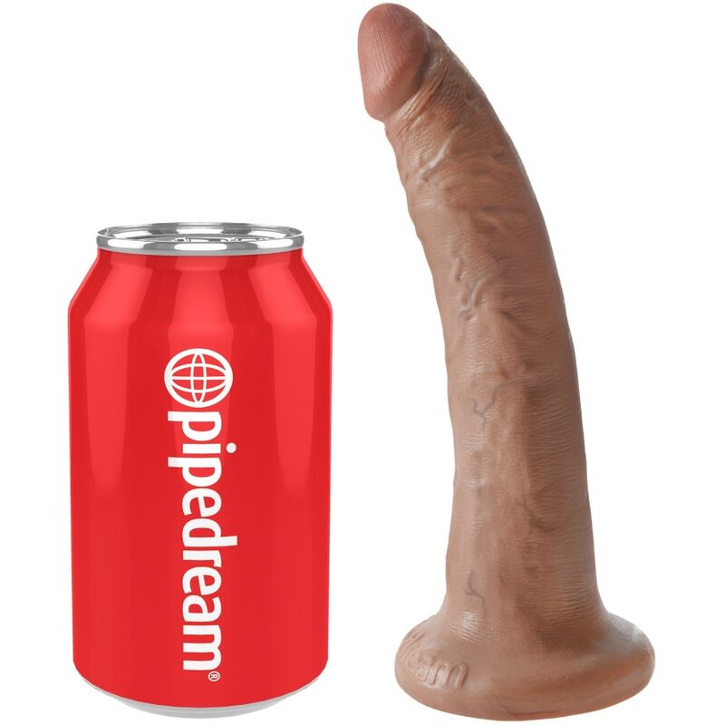Dildo strap on KING COCK, 17,5 cm, karmelowy