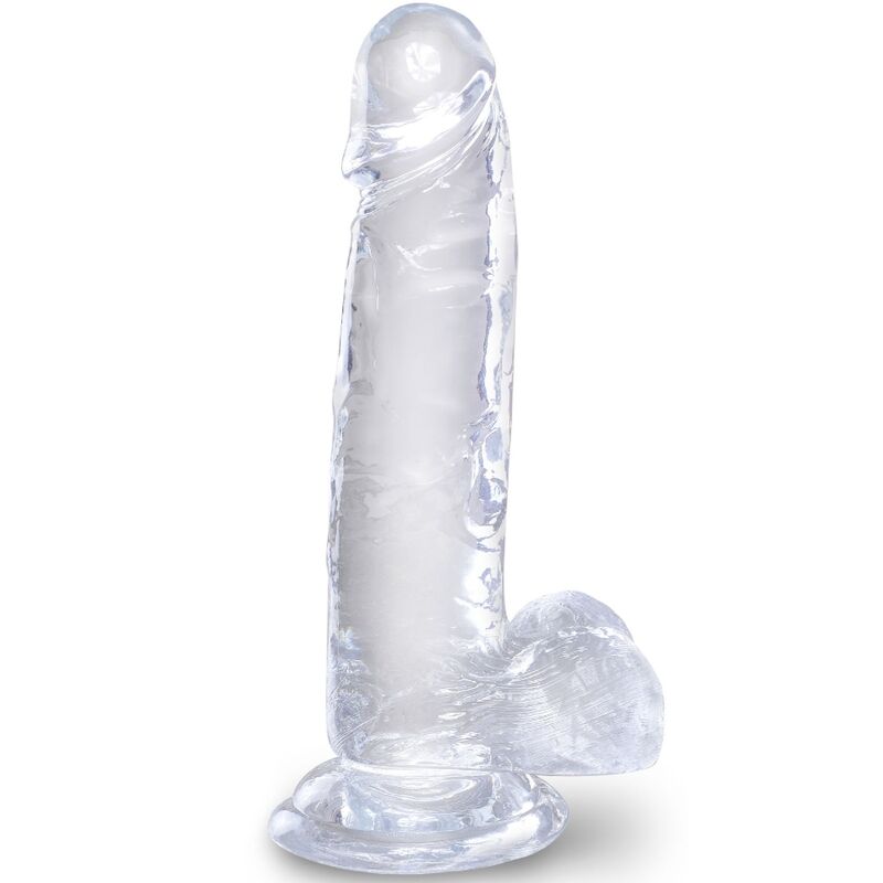 KING COCK Clear przezroczysty dildo z jądrami