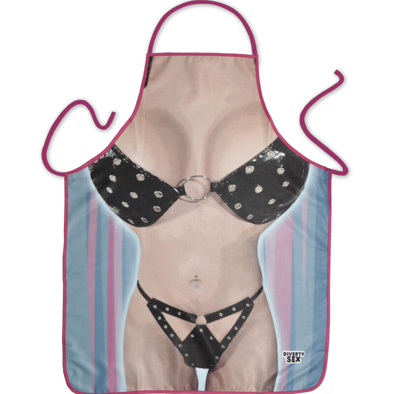 DIABLO PICANTE Fartuch w stylu bikini z zabawnymi ilustracjami