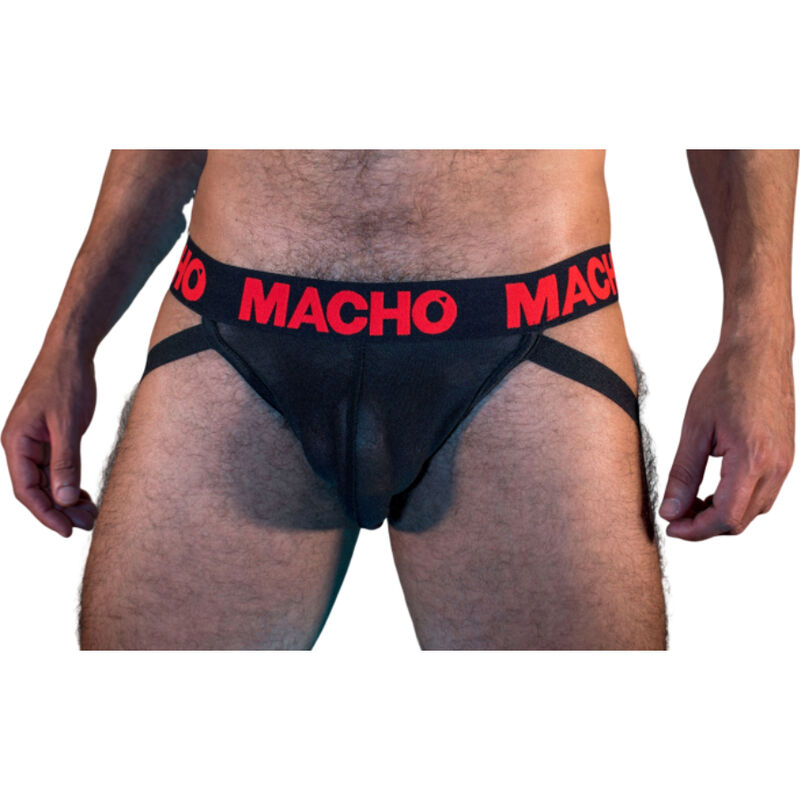 Jockstrap MACHO MX26X2 w czerni i czerwieni