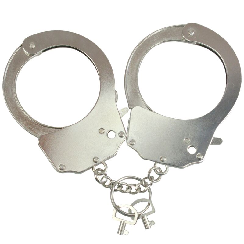 Metalowe kajdanki z blokadą bezpieczeństwa do zabaw bondage ADRIEN LASTIC
