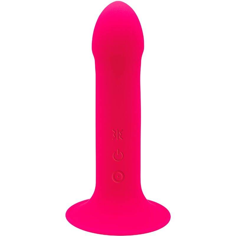 Wibrujący dildo z silikonu o podwójnej gęstości i przyssawką, różowy ADRIEN LASTIC