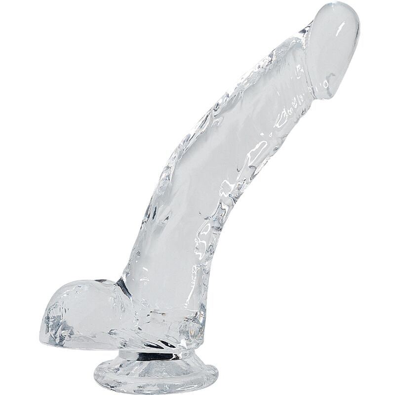 Przezroczysty realistyczny dildo 22 cm z prążkami do intensywnej penetracji ALIVE