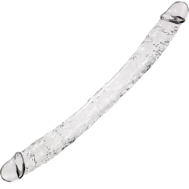 Przezroczysty realistyczny podwójny dildo 38,5 cm dla intensywnej przyjemności ALIVE