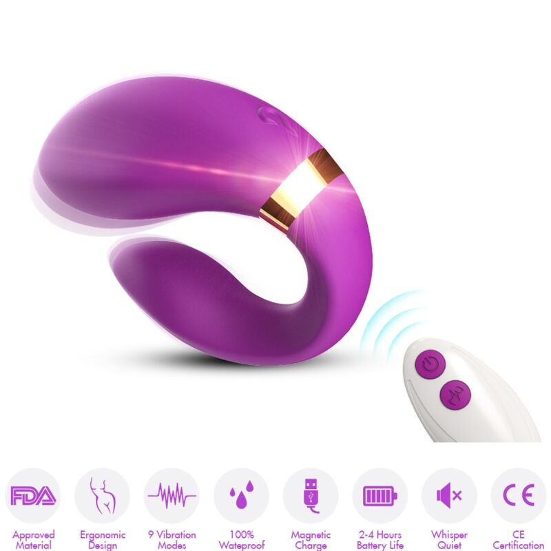 Wibrator dla par ARMONY Crescent z pilotem, fioletowy