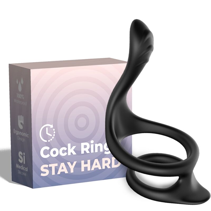 ARMONY Tail Double Anal Ring: pierścień erekcyjny bez wibracji, czarny