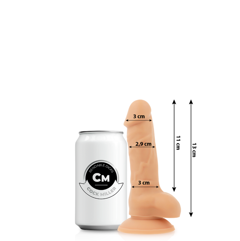 Realistyczny silikonowy dildo 13 cm, o podwójnej gęstości i elastycznej konstrukcji COCK MILLER