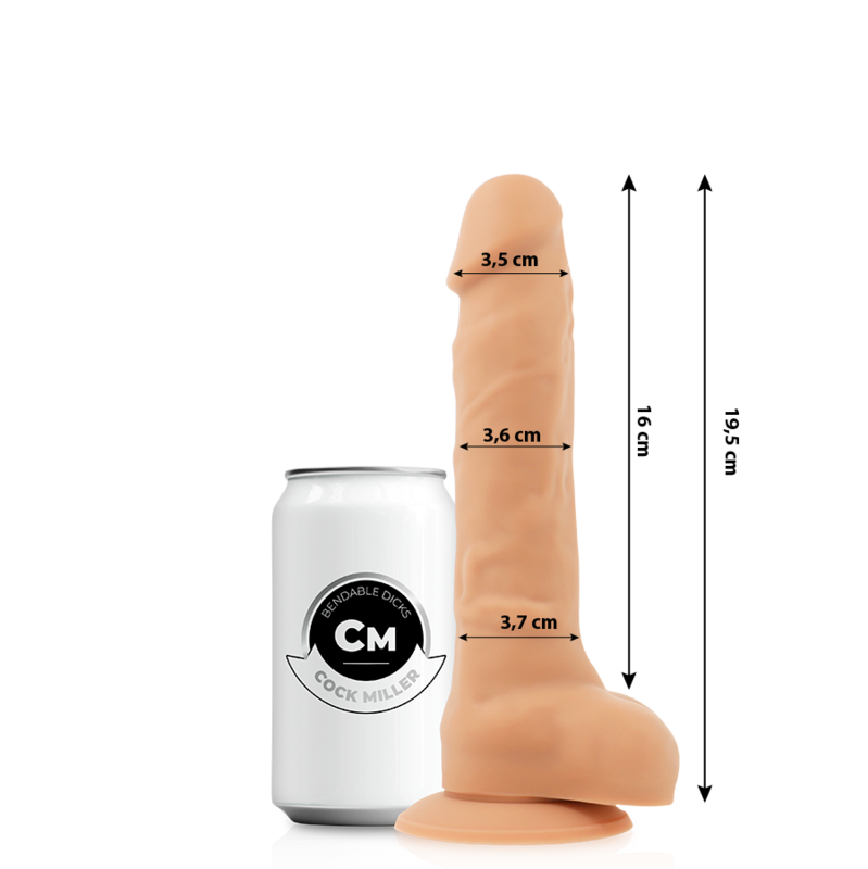 Realistyczny dildo silikonowy z silikonem memory i przyssawką COCK MILLER