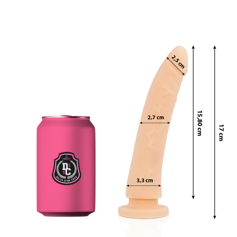 DELTACLUB dildo z silikonu medycznego, 17 cm