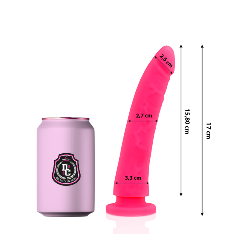 DELTACLUB dildo z silikonu medycznego, różowy, 17 cm