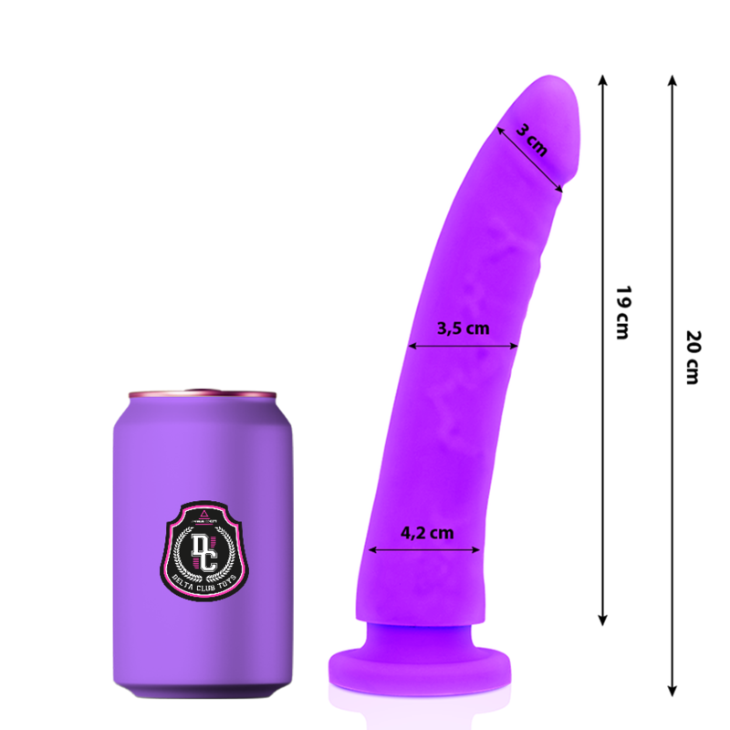 Fioletowy dildo DELTACLUB z silikonu, 20 cm