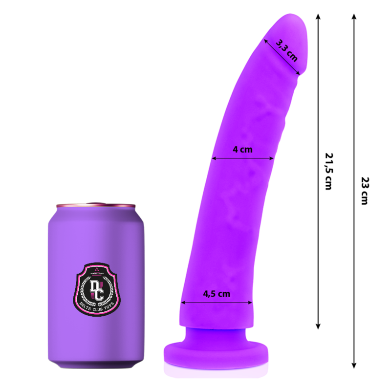 DELTACLUB dildo z silikonu, fioletowy, 23 cm