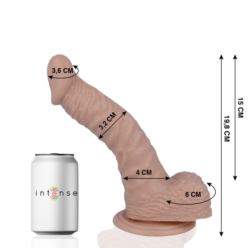 Realistyczny dildo 19,8 cm z przyssawką i powierzchnią przypominającą skórę | MR INTENSE