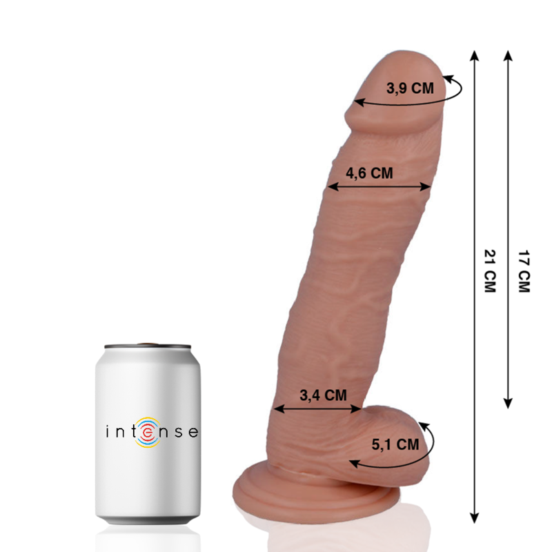 Realistyczny dildo 21 cm z mocną przyssawką i fakturą przypominającą skórę MR INTENSE