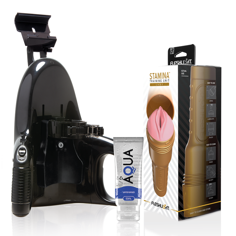 Zestaw masturbatora z funkcją treningową i automatycznym stokerem dla większej wytrzymałości FLESHLIGHT
