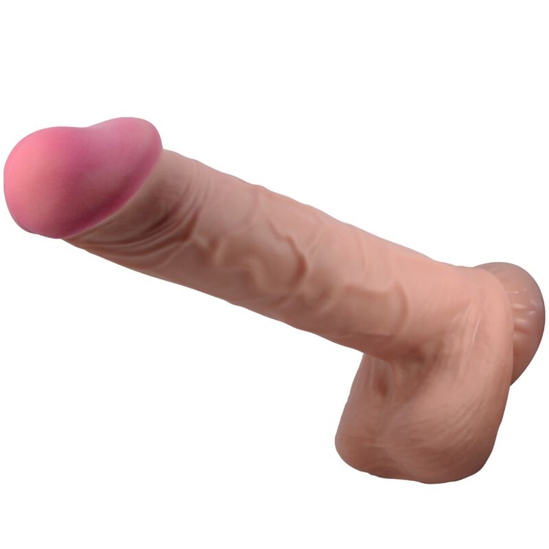 Realistyczny dildo Pretty Love Sliding Skin, brązowy, 26 cm