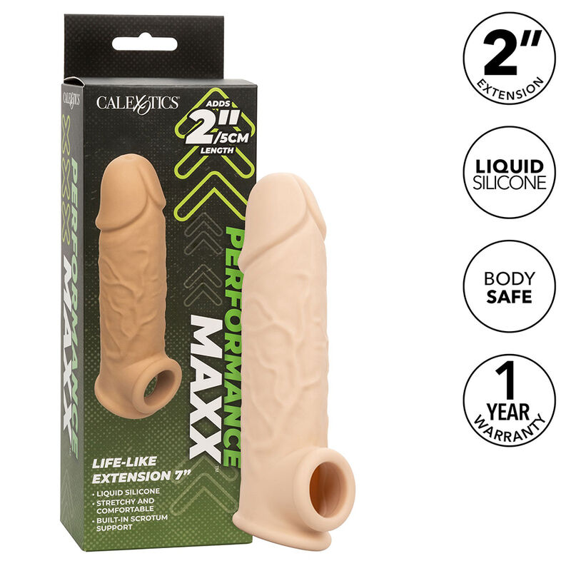 CalExotics Performance Maxx Life Like Extension 7 nakładka na penisa, w kolorze skóry