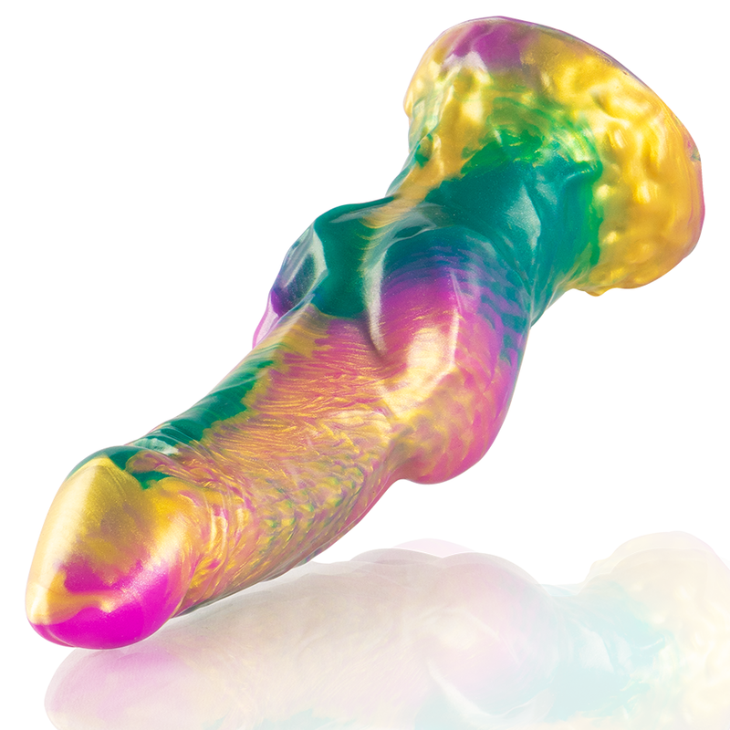 Silikonowy dildo EPIC Iris w tęczowych barwach