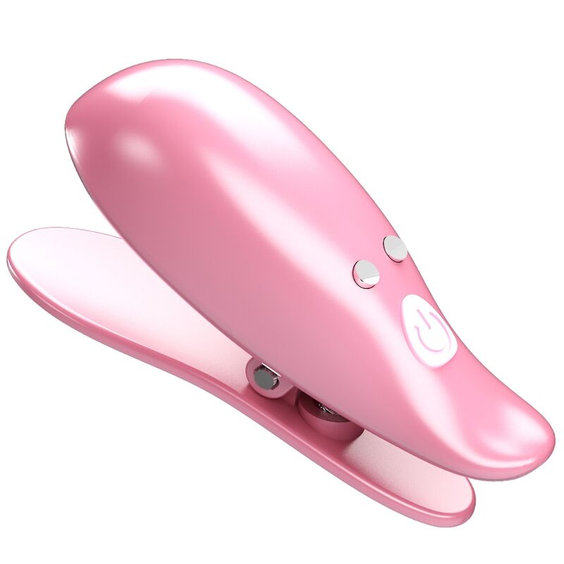 Różowe zaciski na sutki Pretty Love Leaf z wibracjami