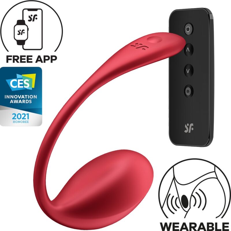 Wibrator punktu G Satisfyer Shiny Petal z pilotem, czerwony