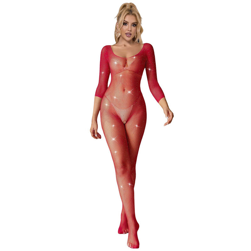SUBBLIME body z siateczką w romby, czerwone, XS/M