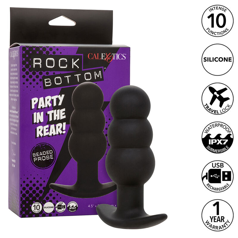 Wibrujący korek analny CalExotics Rock Bottom Beaded