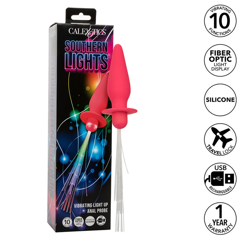 Wibrujący korek analny CalExotics Southern Lights ze światłem
