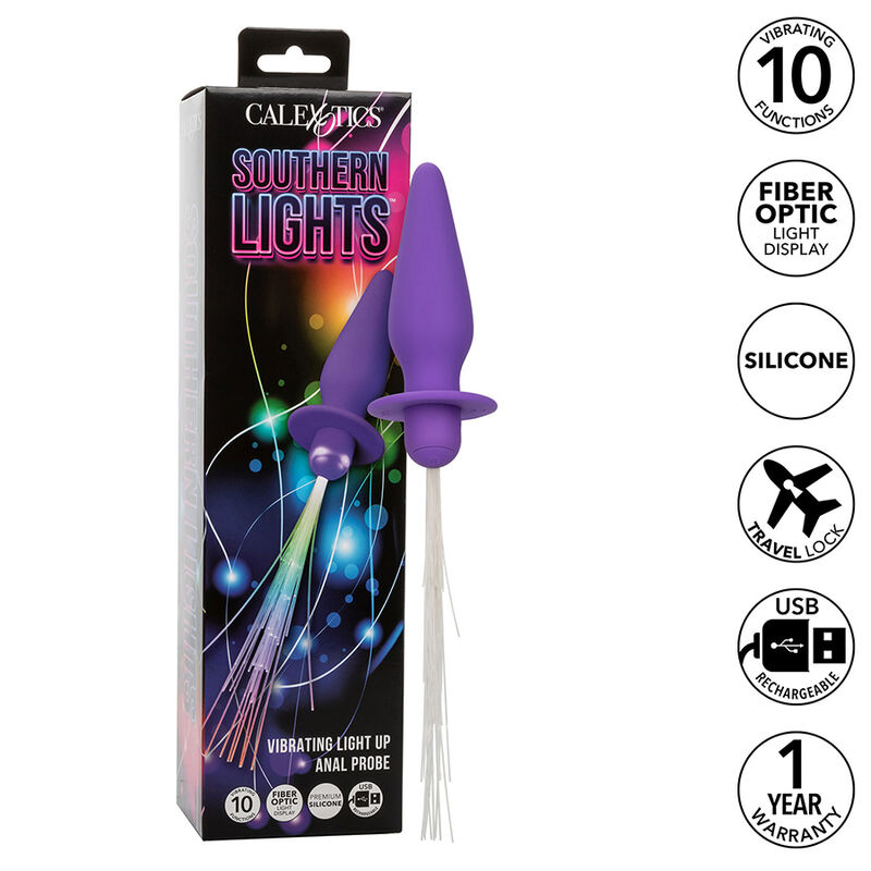 Wibrujący korek analny CalExotics Southern Lights z efektem świetlnym