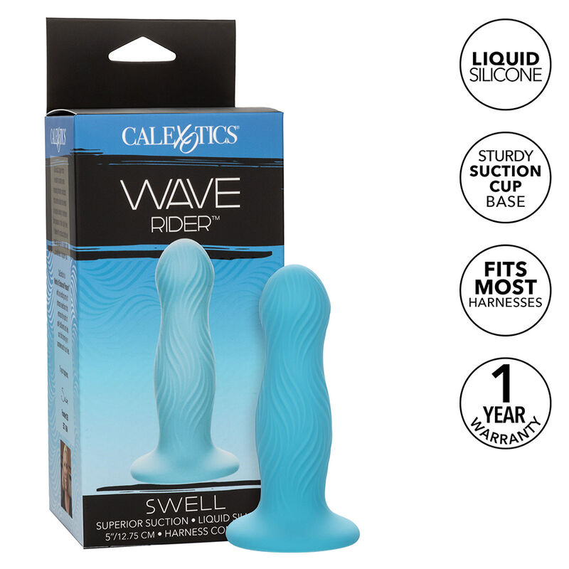 CalExotics Wave Rider Swell, niebieski korek analny