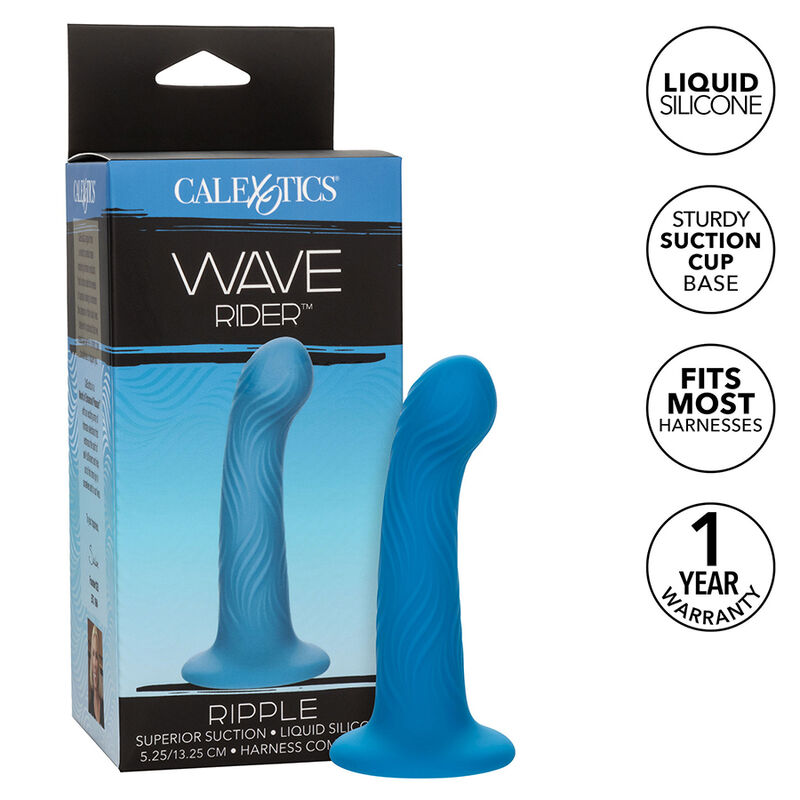CalExotics Wave Rider Ripple korek analny z ciekłego silikonu, niebieski