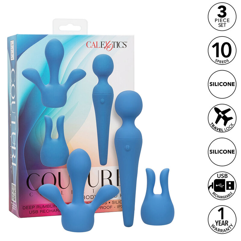 Zestaw wibratora typu wand CalExotics Couture z 2 nakładkami