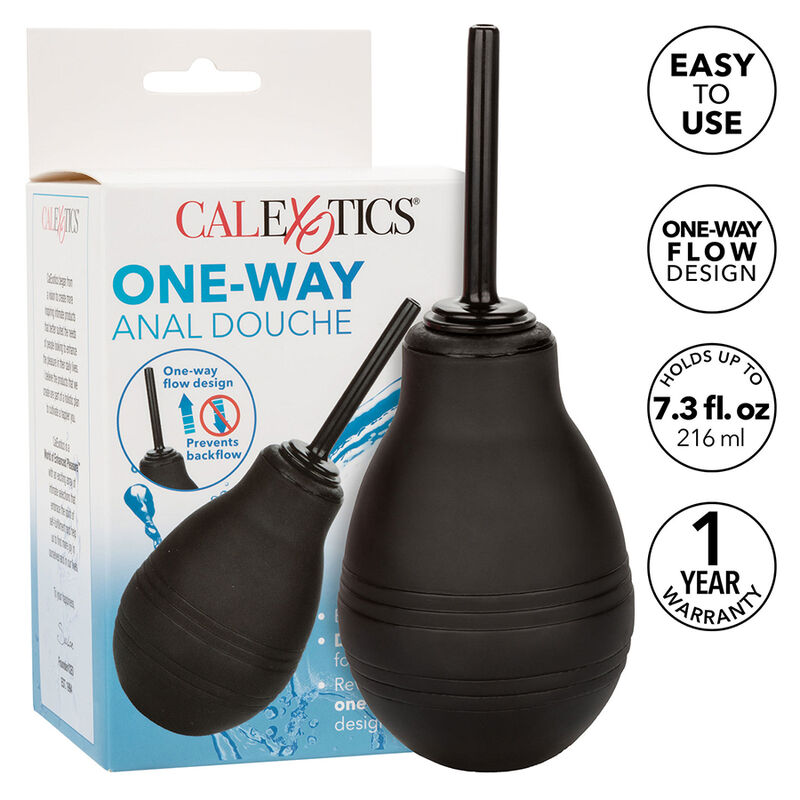 CalExotics One Way, czarna gruszka do płukania analnego