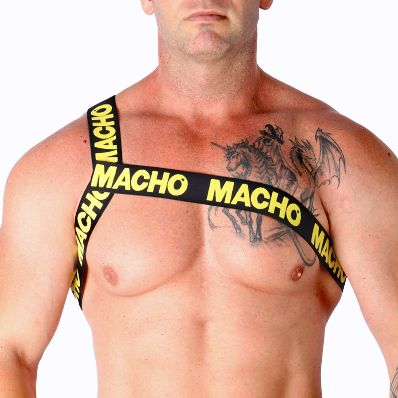 Męski harness Roman MACHO · Rozmiar: S/M · Kolor: ŻÓŁTY