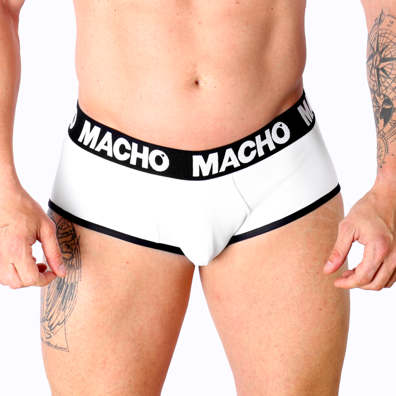 Przewiewne męskie slipy z powiększającą kieszonką z lycry MACHO UNDERWEAR