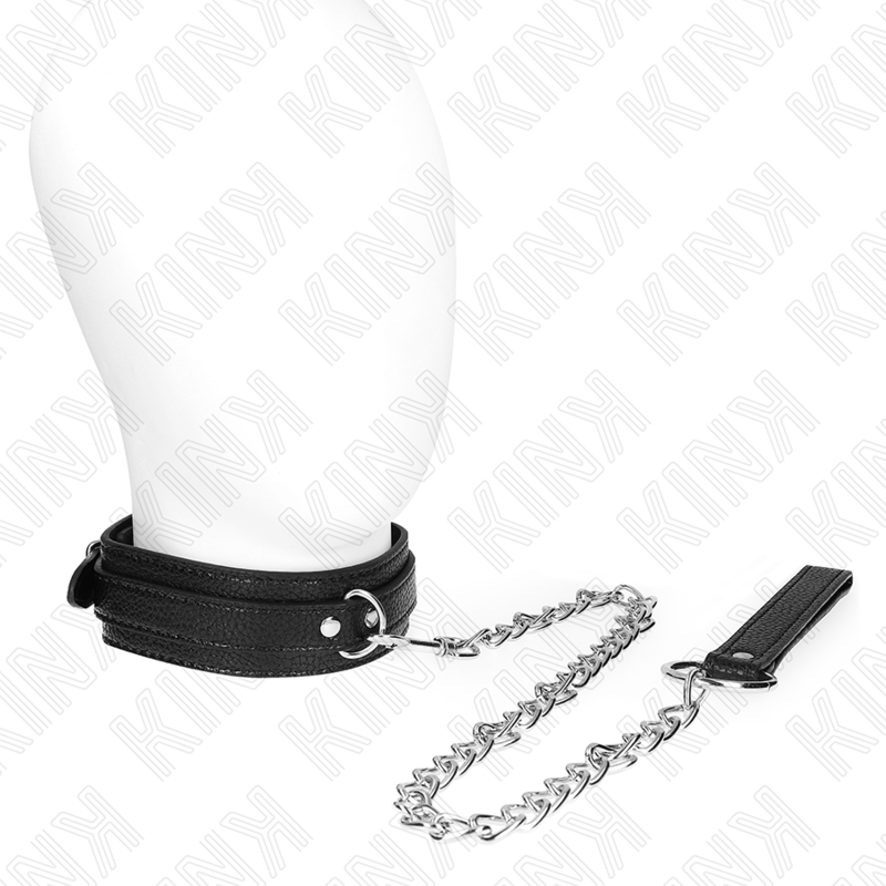 Obroża BDSM KINK ze wzorem skóry węża i smyczą, 65 cm