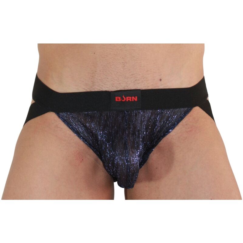 Jockstrap BURN 006 Shiny w kolorze niebieskim i czarnym