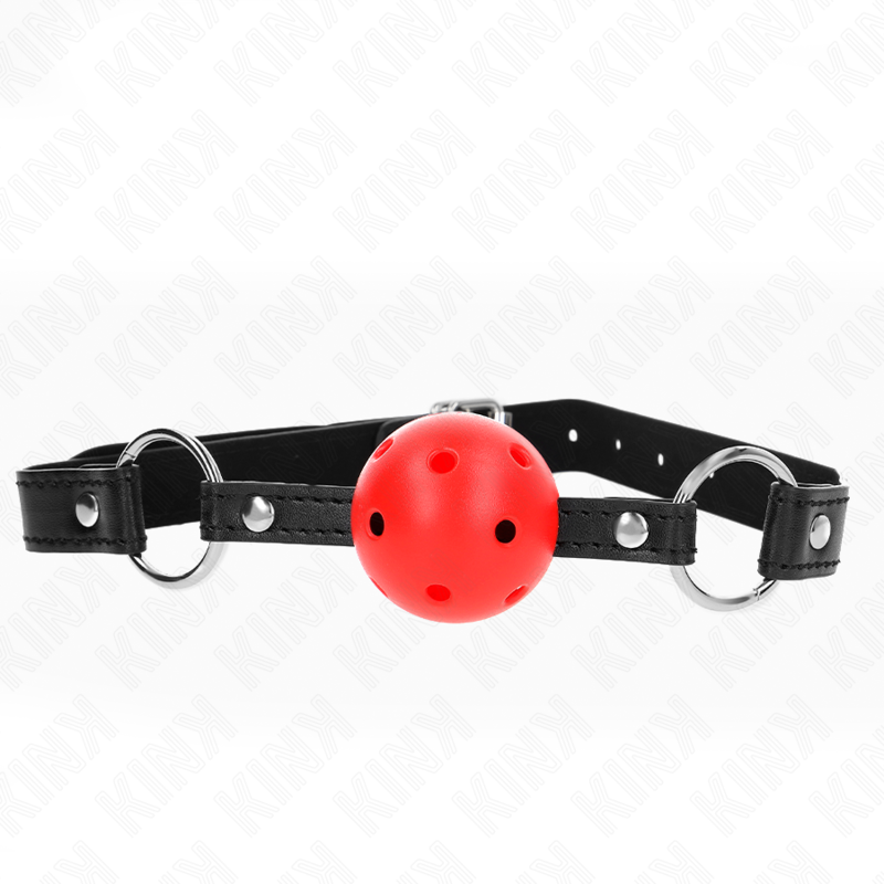 KINK czerwony knebel z pustą w środku kulką 4,5 cm