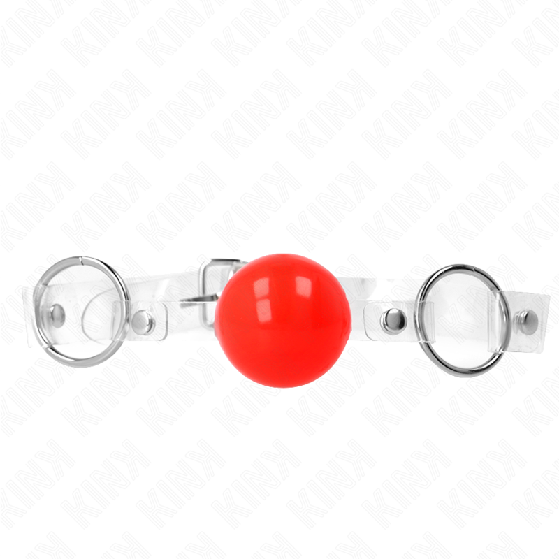 Knebel kulkowy KINK z przezroczystą czerwoną kulką z PVC, 4 cm