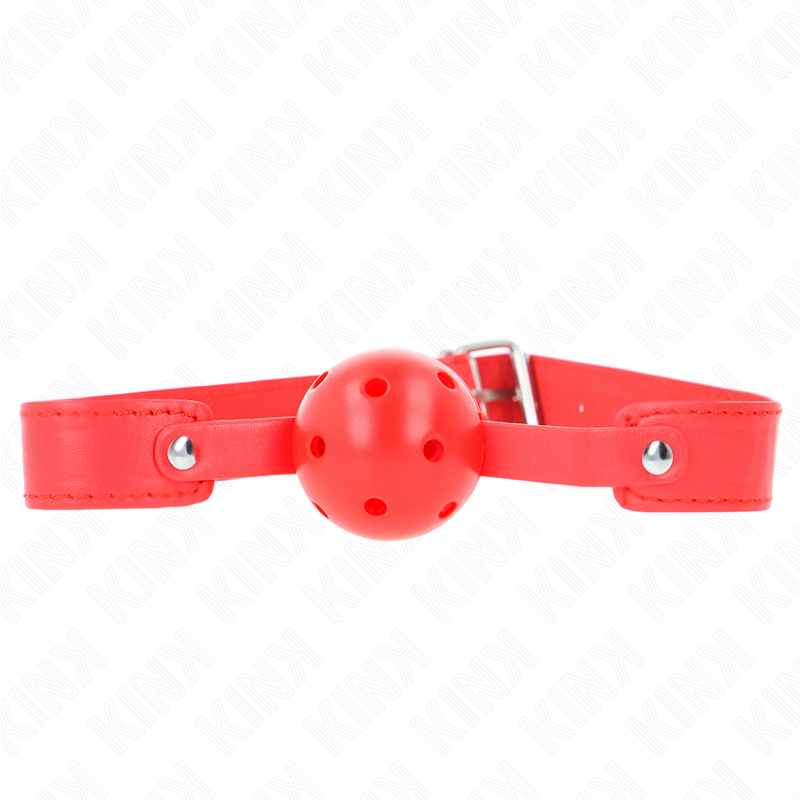 Czerwony knebel kulkowy KINK, oddychający, 4,5 cm