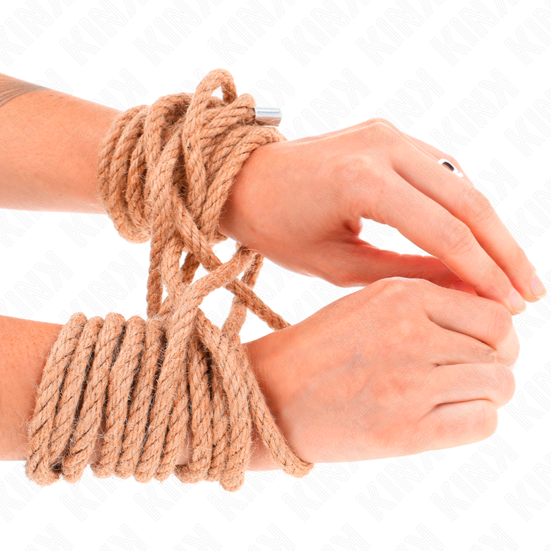 KINK ROPE ARTS Lina do bondage z konopi z metalową końcówką, 20 m